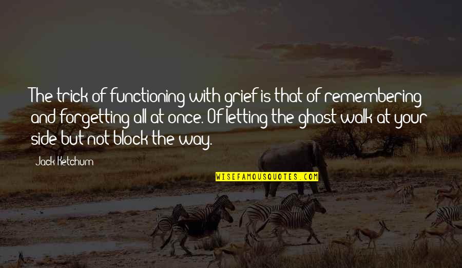 At Your Side Quotes By Jack Ketchum: The trick of functioning with grief is that