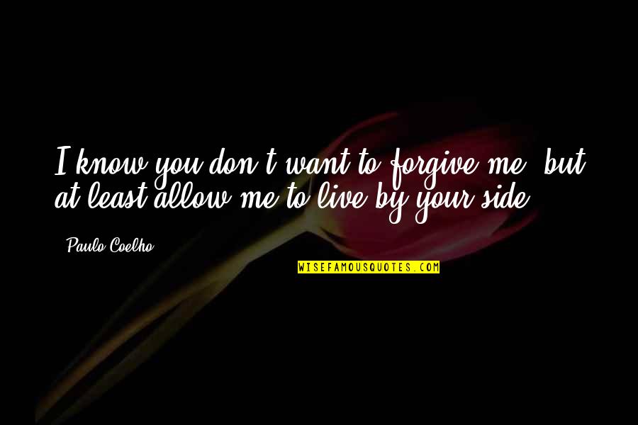 At Your Side Quotes By Paulo Coelho: I know you don't want to forgive me,