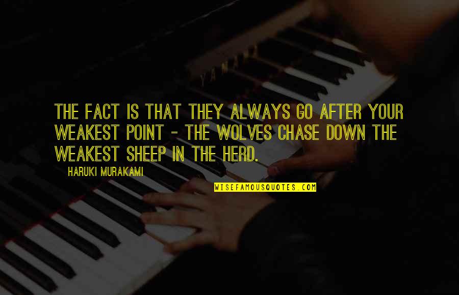 At Your Weakest Quotes By Haruki Murakami: The fact is that they always go after