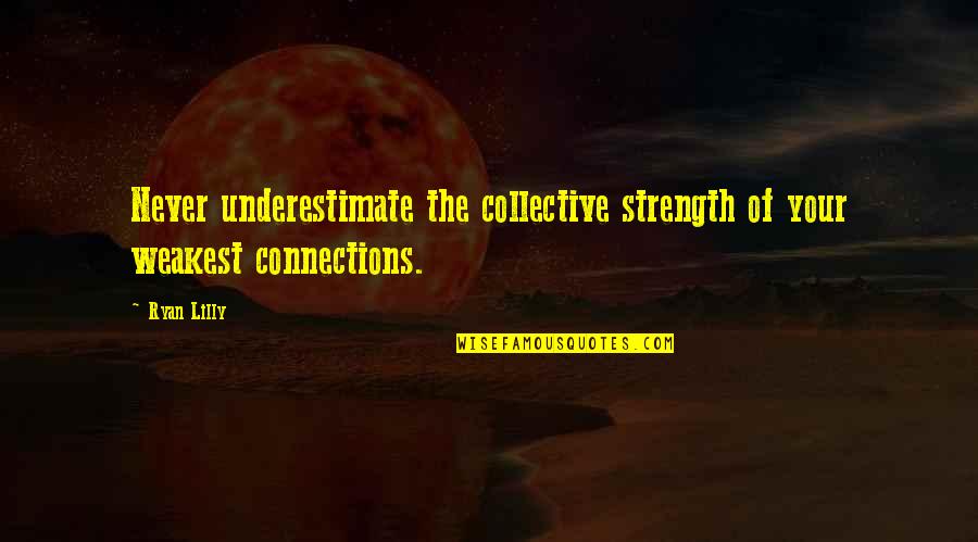 At Your Weakest Quotes By Ryan Lilly: Never underestimate the collective strength of your weakest