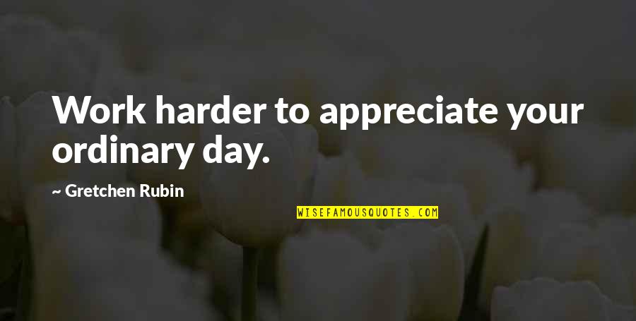 Atalet Moment Quotes By Gretchen Rubin: Work harder to appreciate your ordinary day. Atalet Moment Quotes By Gretchen Rubin: Work harder to appreciate your ordinary day.