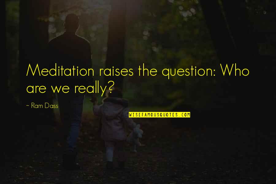 Atarah For Tallit Quotes By Ram Dass: Meditation raises the question: Who are we really?