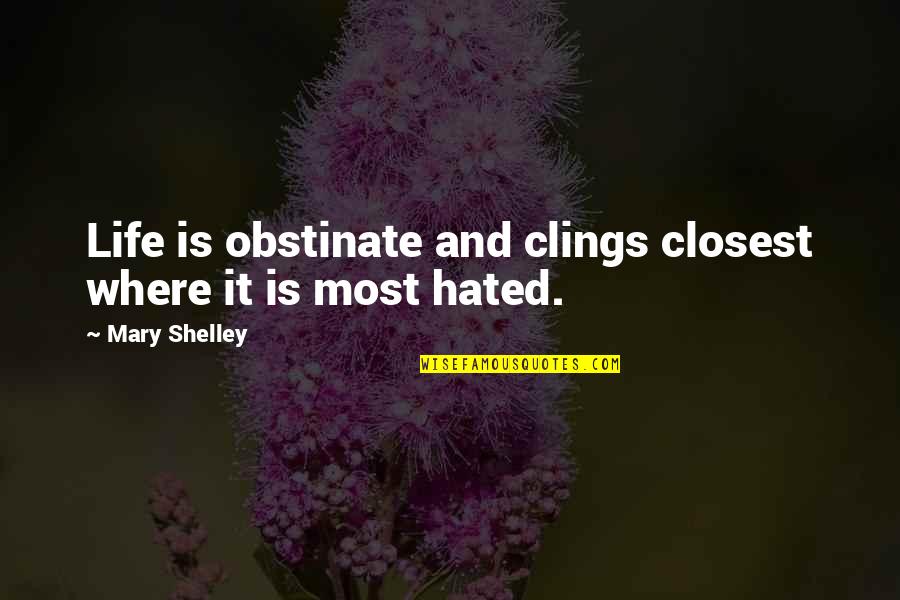 Atatatatata Quotes By Mary Shelley: Life is obstinate and clings closest where it Atatatatata Quotes By Mary Shelley: Life is obstinate and clings closest where it