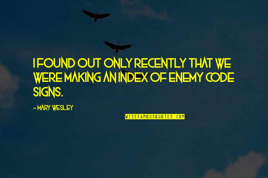 Atbayllc Quotes By Mary Wesley: I found out only recently that we were