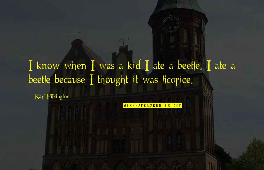 Ate A Quotes By Karl Pilkington: I know when I was a kid I