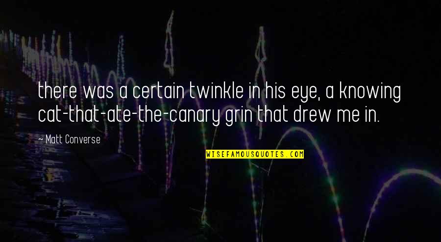 Ate A Quotes By Matt Converse: there was a certain twinkle in his eye,
