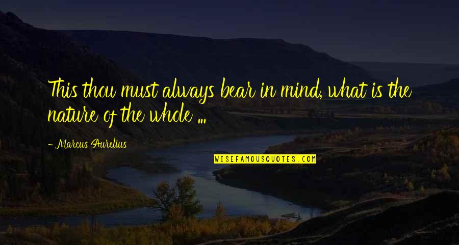 Atesorar Cada Quotes By Marcus Aurelius: This thou must always bear in mind, what