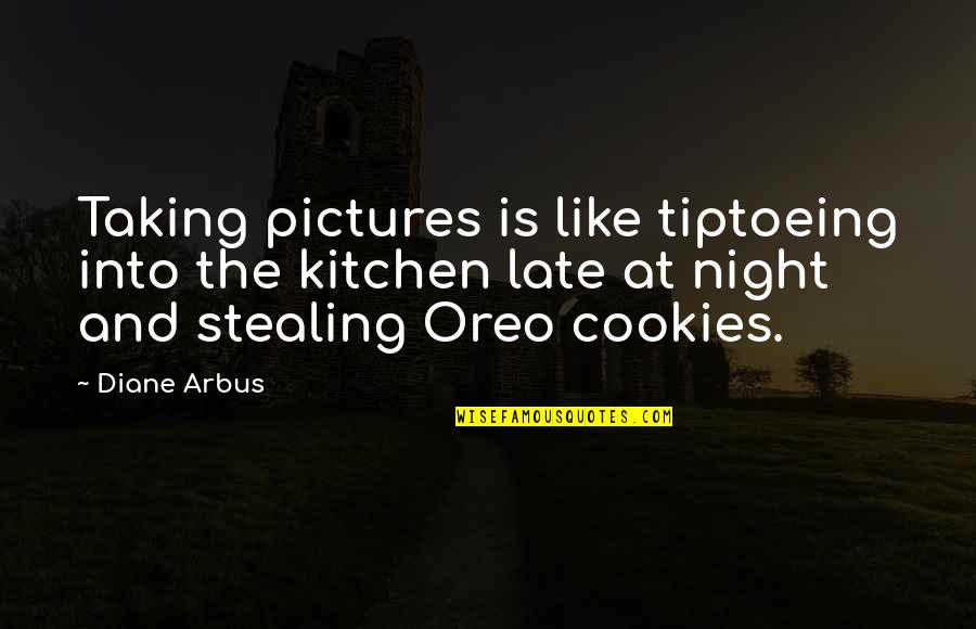 Atgal I Gamta Quotes By Diane Arbus: Taking pictures is like tiptoeing into the kitchen