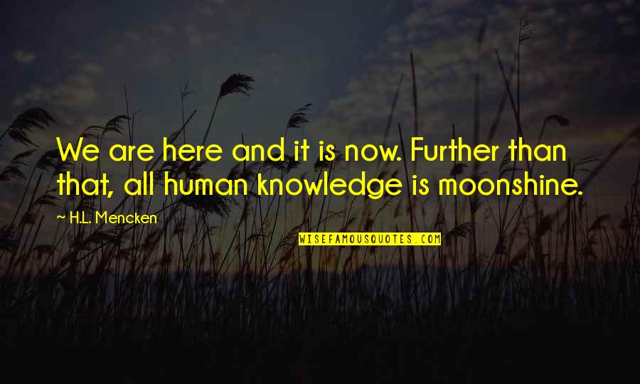 Athanasios Diakos Quote Quotes By H.L. Mencken: We are here and it is now. Further