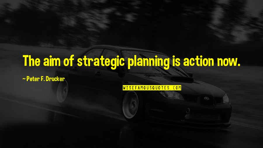 Atheist Blasphemy Quotes By Peter F. Drucker: The aim of strategic planning is action now.