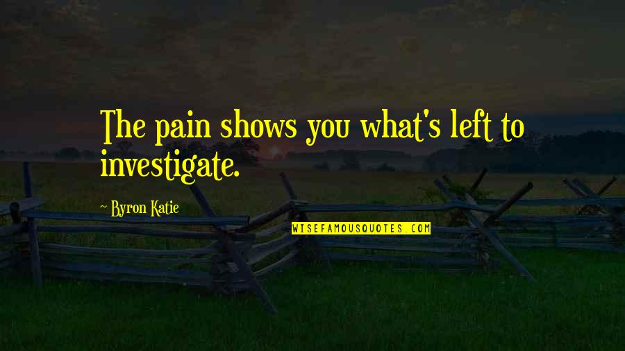Athens Democracy Quotes By Byron Katie: The pain shows you what's left to investigate.