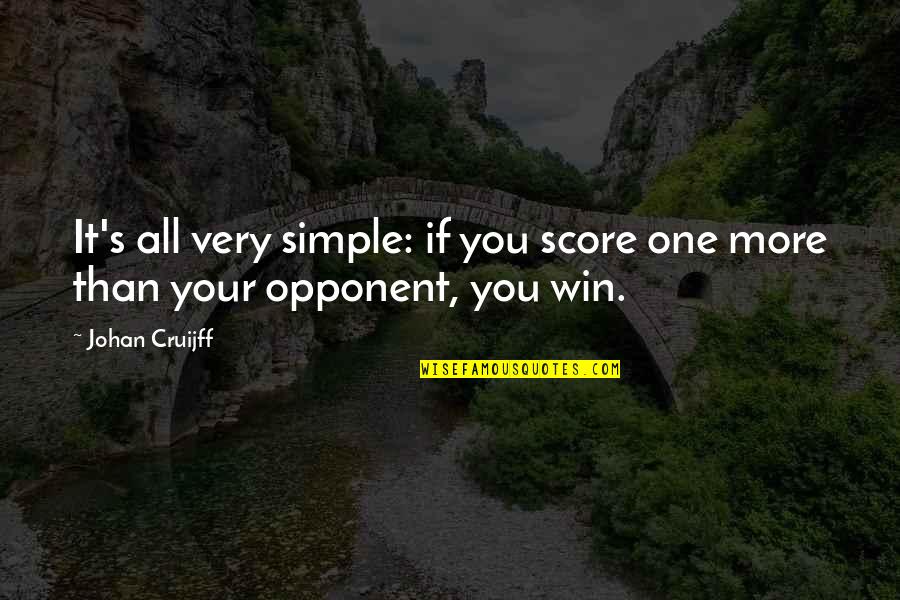 Athletes Being Role Models Quotes By Johan Cruijff: It's all very simple: if you score one