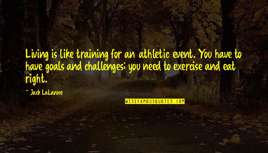 Athletic Challenges Quotes By Jack LaLanne: Living is like training for an athletic event.