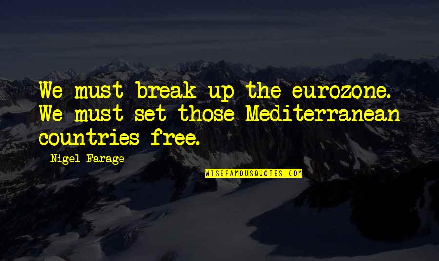 Athletic Conference Quotes By Nigel Farage: We must break up the eurozone. We must