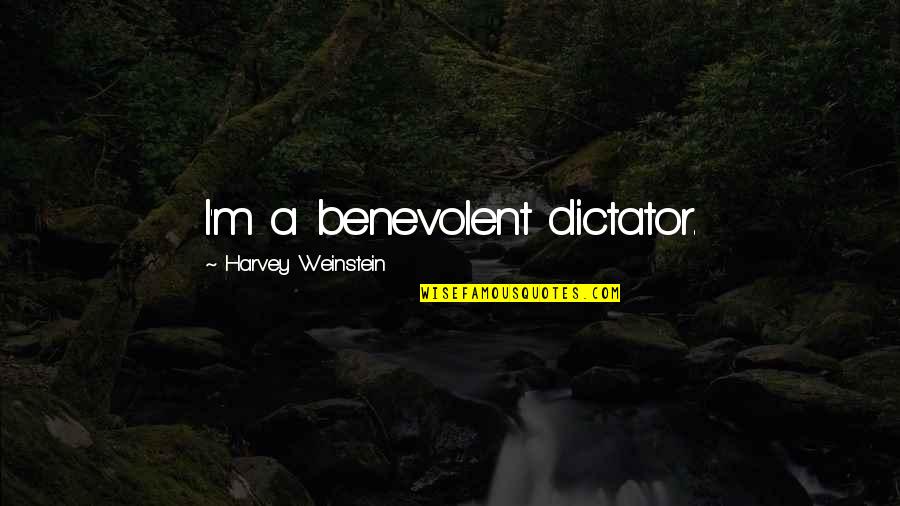 Athletic Training Room Quotes By Harvey Weinstein: I'm a benevolent dictator.