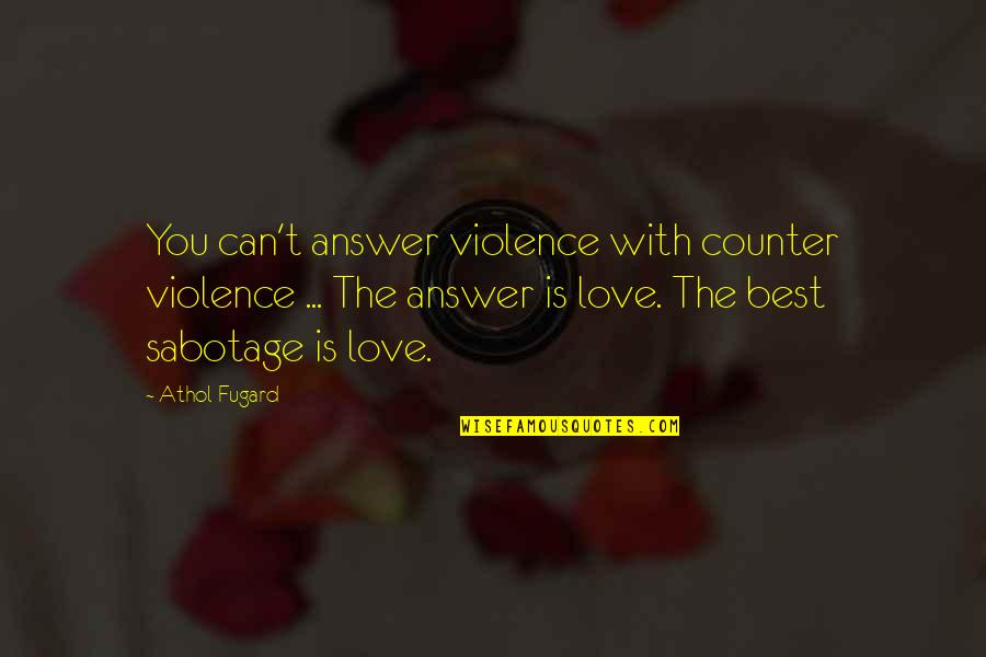 Athol Fugard Quotes By Athol Fugard: You can't answer violence with counter violence ... Athol Fugard Quotes By Athol Fugard: You can't answer violence with counter violence ...