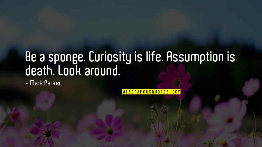 Aticha Thai Quotes By Mark Parker: Be a sponge. Curiosity is life. Assumption is