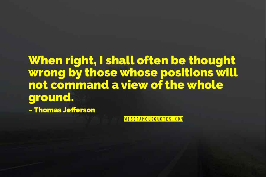 Atlantic Wall Quotes By Thomas Jefferson: When right, I shall often be thought wrong