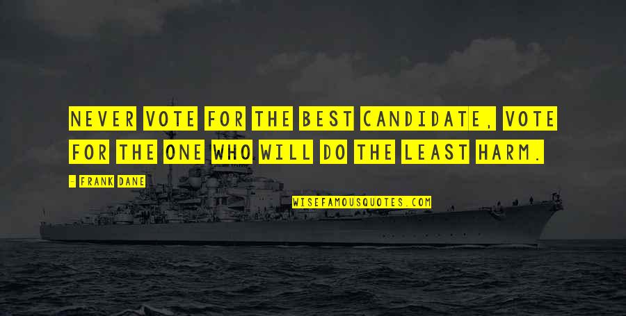 Atomistic Simulation Quotes By Frank Dane: Never vote for the best candidate, vote for