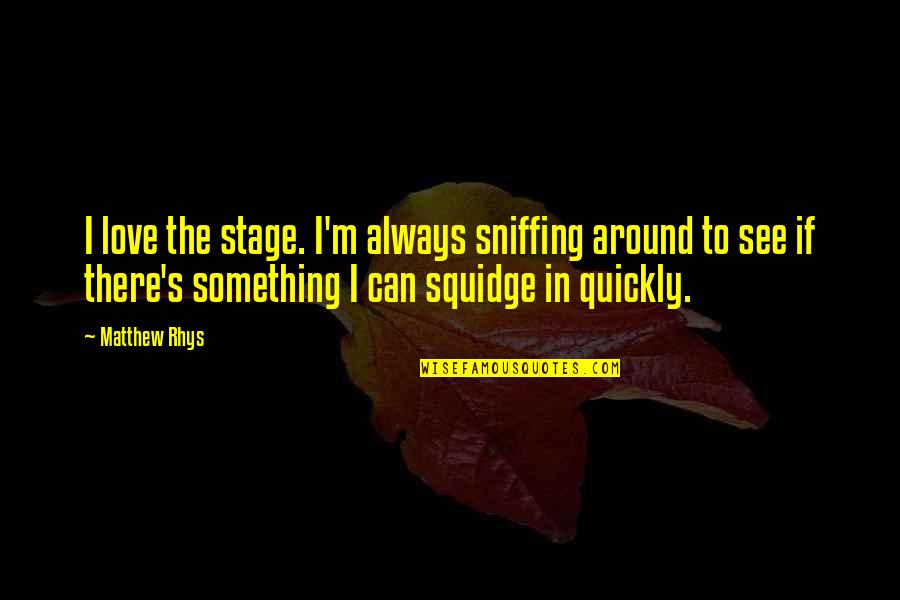 Atonality Quotes By Matthew Rhys: I love the stage. I'm always sniffing around