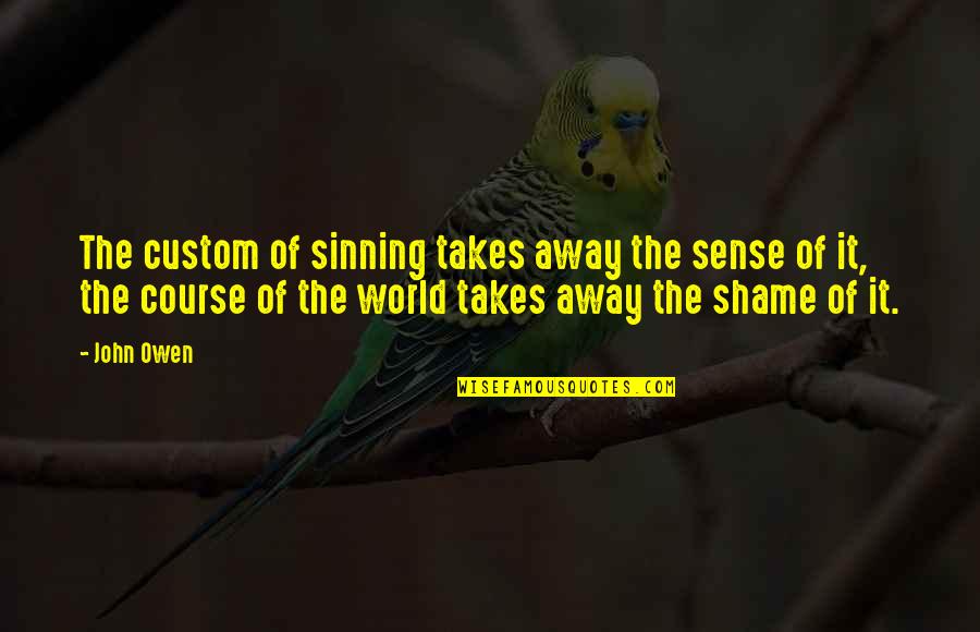 Atoombom Oorlewendes Quotes By John Owen: The custom of sinning takes away the sense