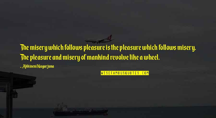 Atoru Iwata Quotes By Akkineni Nagarjuna: The misery which follows pleasure is the pleasure
