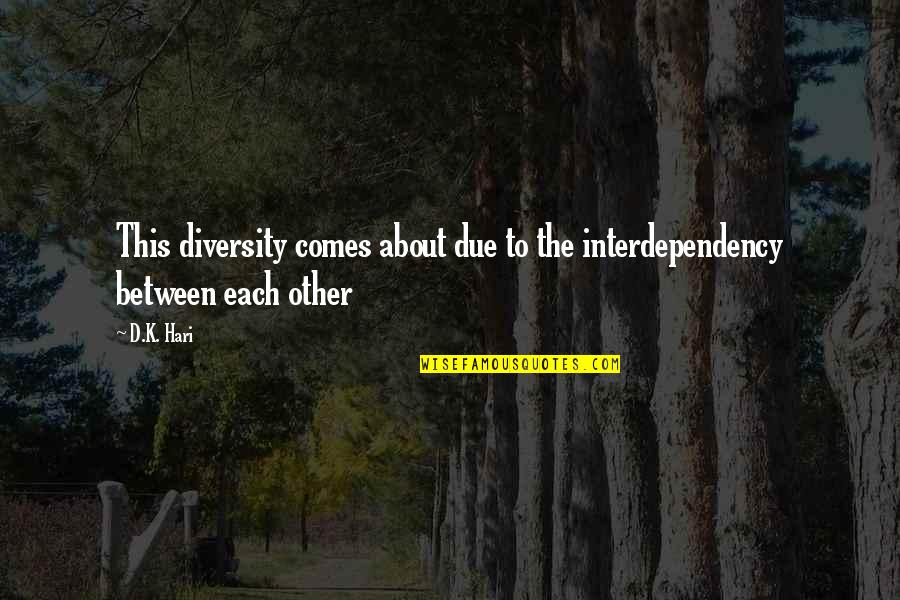 Atoul Quotes By D.K. Hari: This diversity comes about due to the interdependency