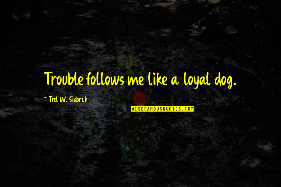 Atradius Credit Quotes By Trel W. Sidoruk: Trouble follows me like a loyal dog. Atradius Credit Quotes By Trel W. Sidoruk: Trouble follows me like a loyal dog.