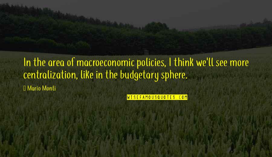 Atsargiai Moterys Quotes By Mario Monti: In the area of macroeconomic policies, I think