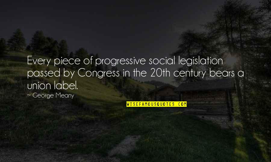 Attacchi Terroristici Quotes By George Meany: Every piece of progressive social legislation passed by