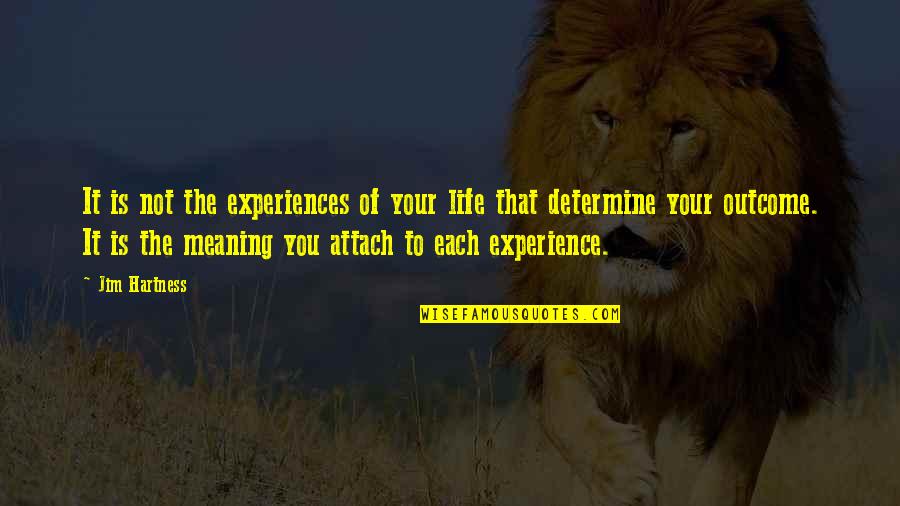 Attach Quotes By Jim Hartness: It is not the experiences of your life