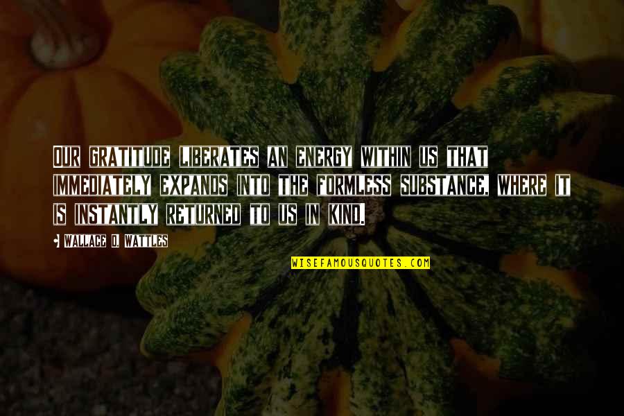 Attack On Pearl Harbor Quotes By Wallace D. Wattles: Our gratitude liberates an energy within us that