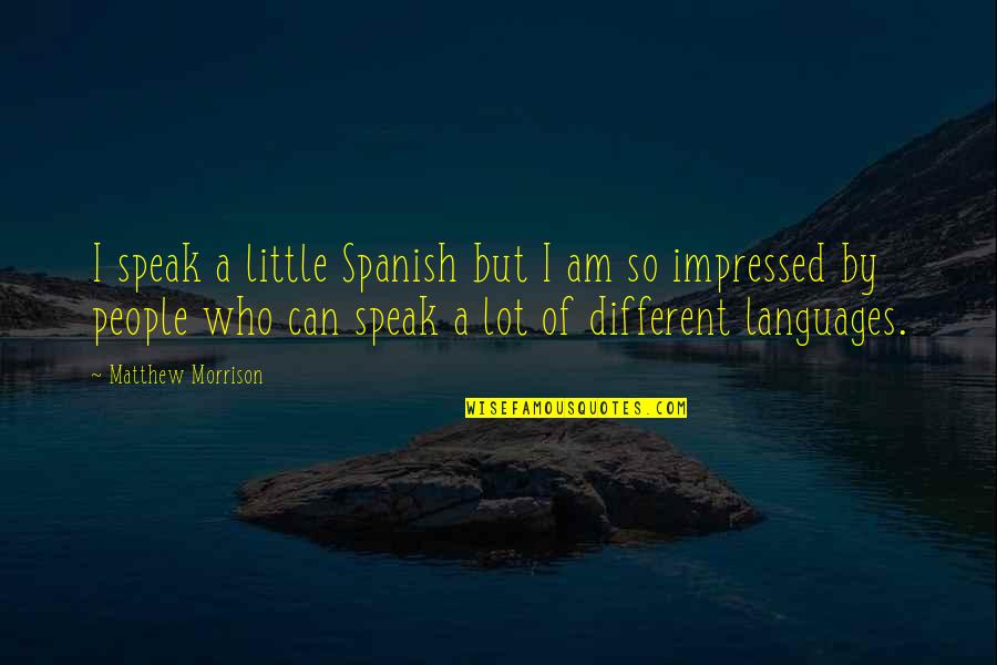 Attacks On Character Quotes By Matthew Morrison: I speak a little Spanish but I am