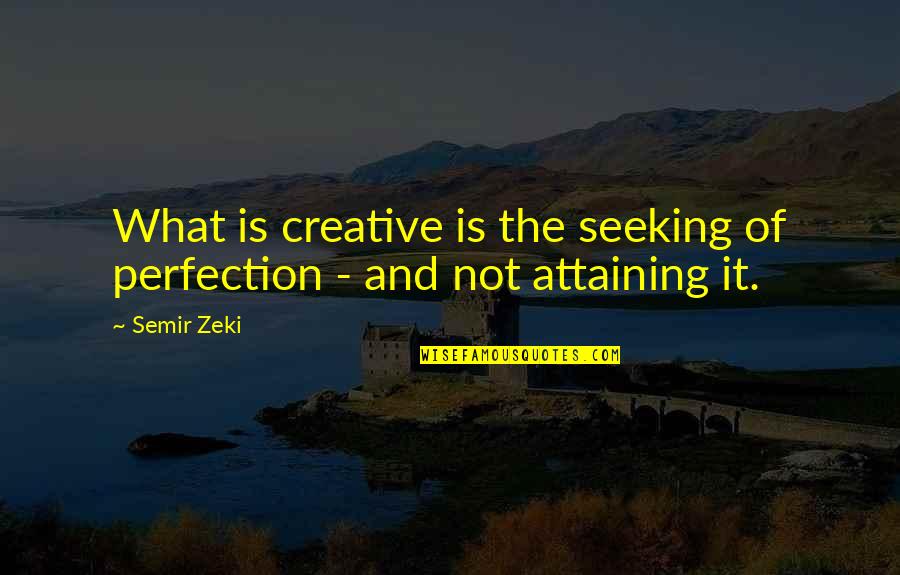 Attaining Quotes By Semir Zeki: What is creative is the seeking of perfection