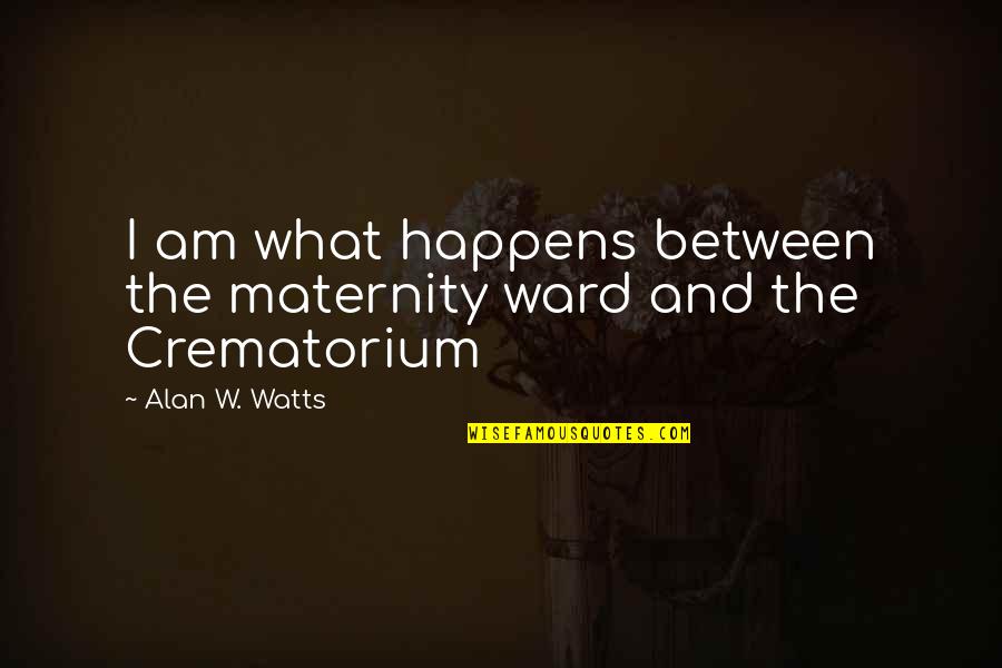 Attan Songs Quotes By Alan W. Watts: I am what happens between the maternity ward Attan Songs Quotes By Alan W. Watts: I am what happens between the maternity ward