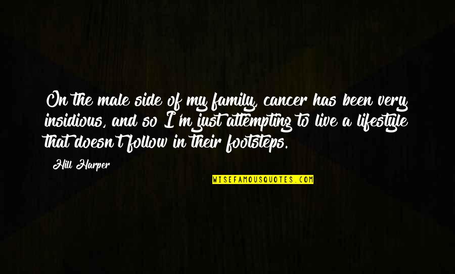 Attempting Quotes By Hill Harper: On the male side of my family, cancer