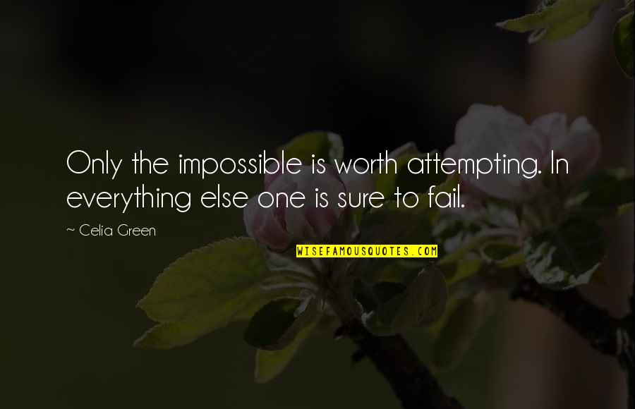 Attempting The Impossible Quotes By Celia Green: Only the impossible is worth attempting. In everything