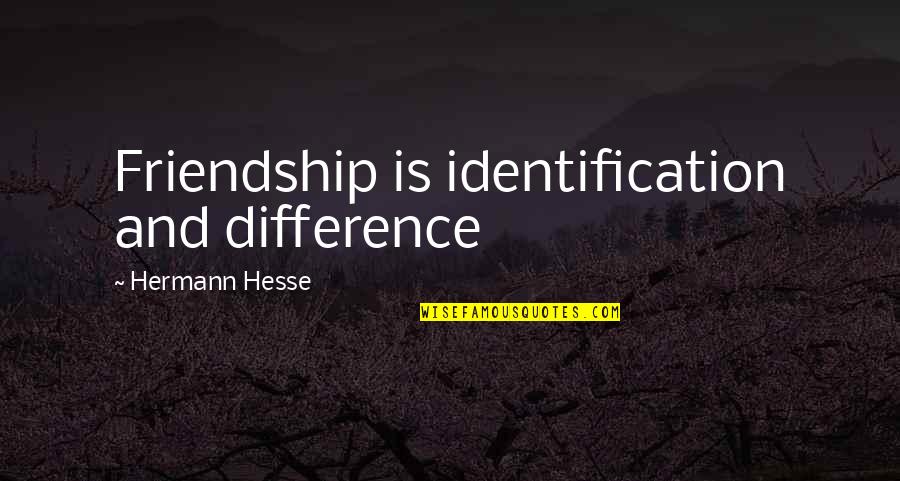 Attendrir Quotes By Hermann Hesse: Friendship is identification and difference