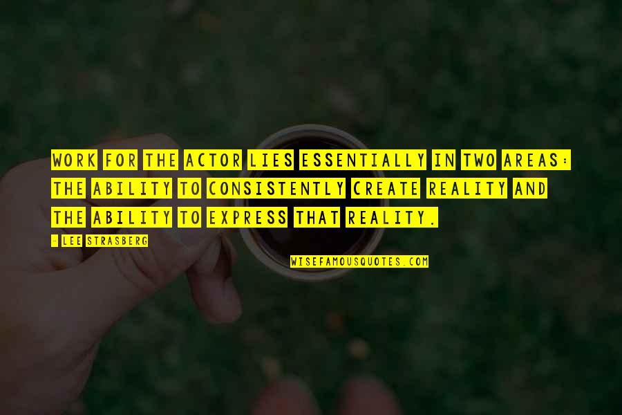 Atterrir Quotes By Lee Strasberg: Work for the actor lies essentially in two Atterrir Quotes By Lee Strasberg: Work for the actor lies essentially in two