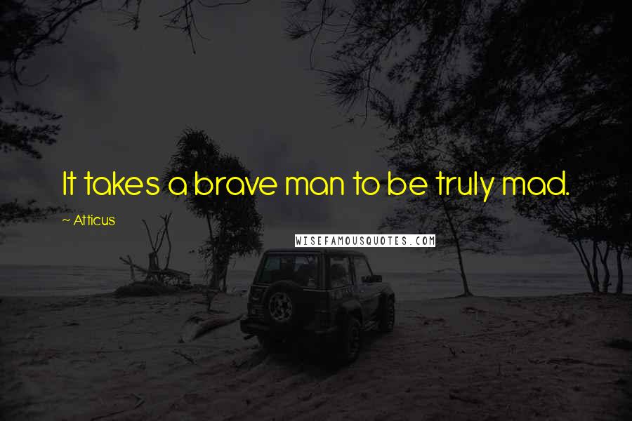 Atticus quotes: It takes a brave man to be truly mad.