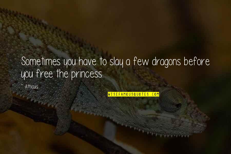 Atticus's Quotes By Atticus: Sometimes you have to slay a few dragons