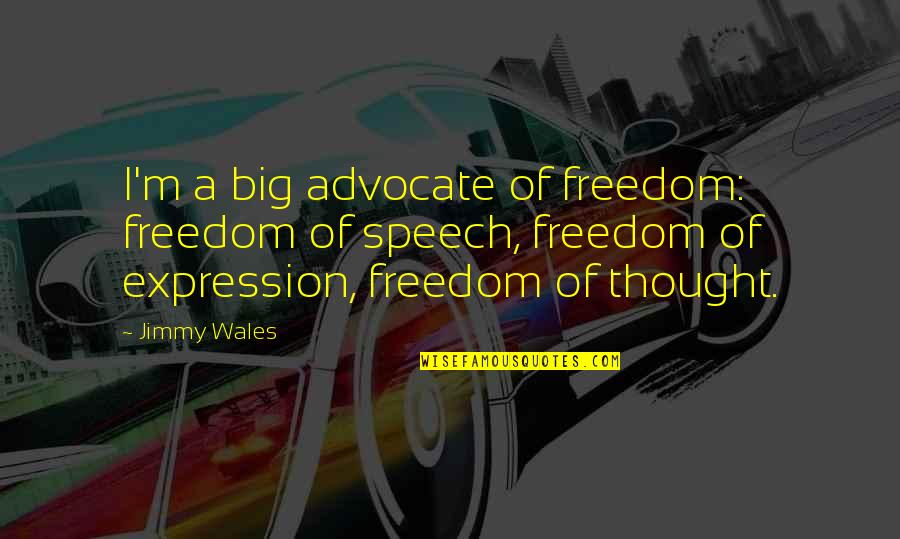 Attikouris Quotes By Jimmy Wales: I'm a big advocate of freedom: freedom of Attikouris Quotes By Jimmy Wales: I'm a big advocate of freedom: freedom of