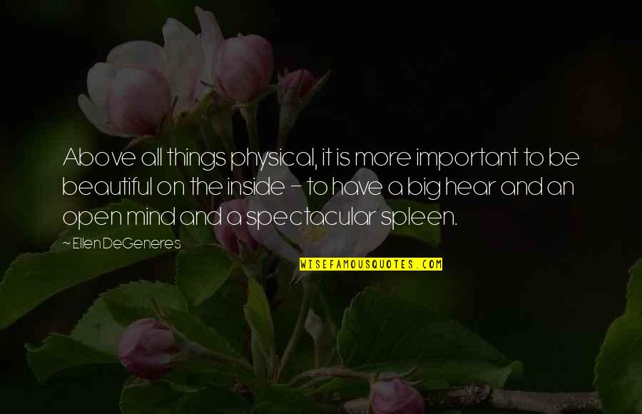 Attitude And Beauty Quotes By Ellen DeGeneres: Above all things physical, it is more important