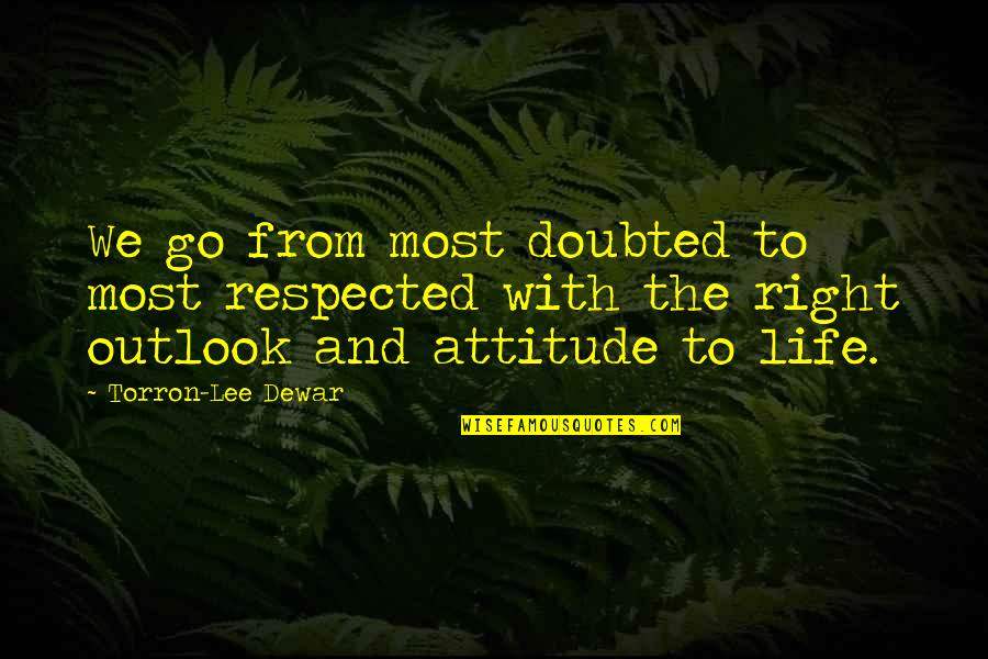 Attitude And Confidence Quotes By Torron-Lee Dewar: We go from most doubted to most respected