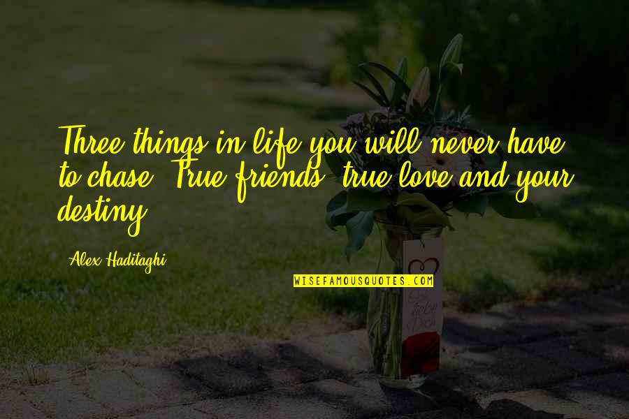 Attitude And Life Quotes By Alex Haditaghi: Three things in life you will never have