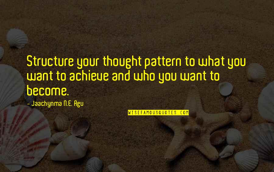 Attitude And Life Quotes By Jaachynma N.E. Agu: Structure your thought pattern to what you want