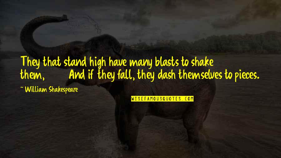 Attitude And Smile Quotes By William Shakespeare: They that stand high have many blasts to