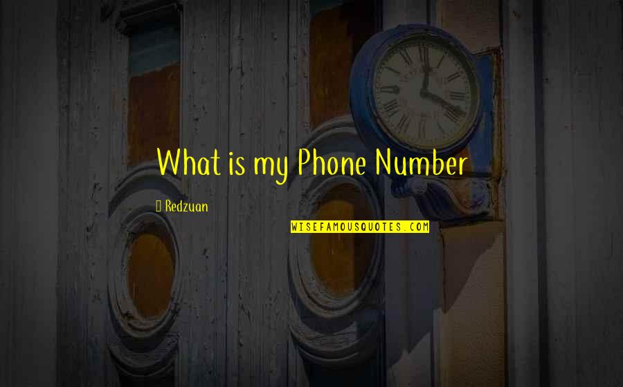 Attitude Crusher Quotes By Redzuan: What is my Phone Number