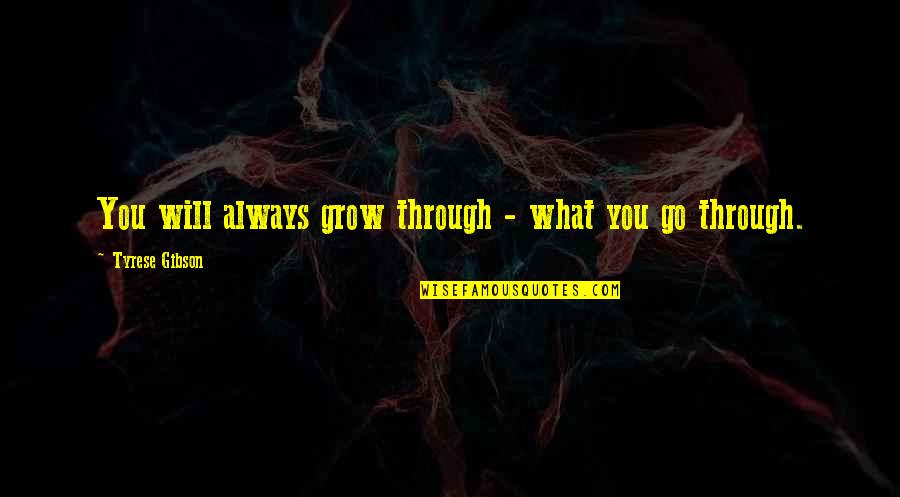 Attitude English Quotes By Tyrese Gibson: You will always grow through - what you