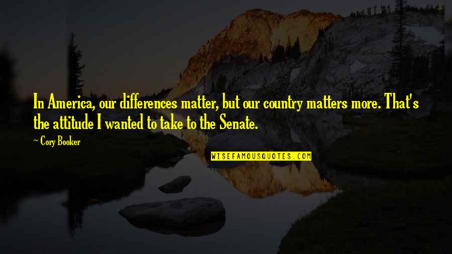 Attitude Matters Quotes By Cory Booker: In America, our differences matter, but our country